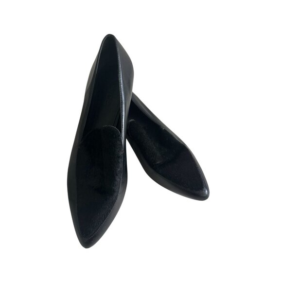 VINCE Black Calf Hair Leather Pointed Flats Size US 10 - Picture 3 of 7